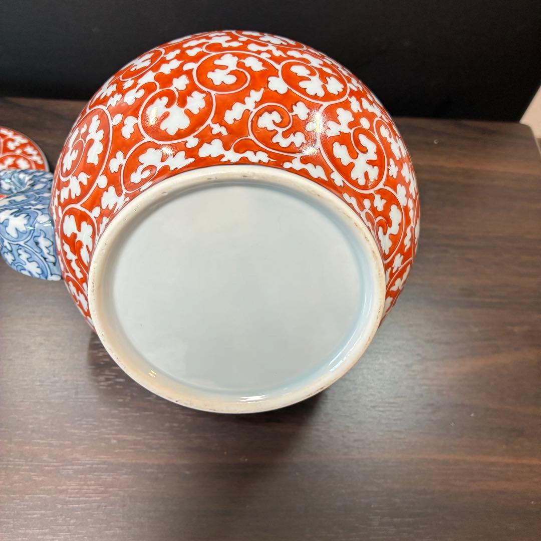 源右衛門窯　希少　赤絵更紗唐花紋