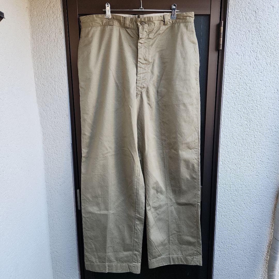 60s USミリタリー チノトラウザーズ ベージュ 38x31