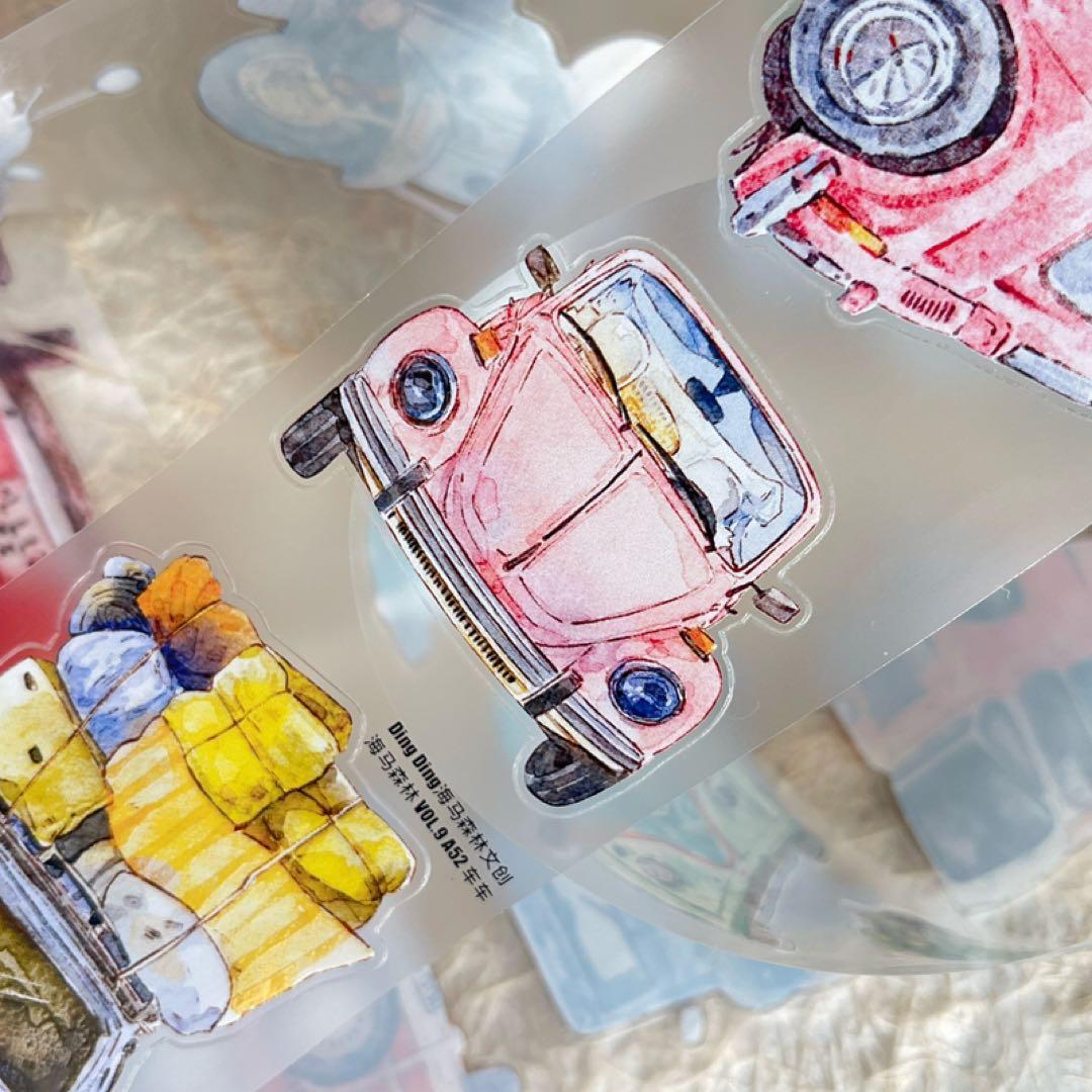 新品　DINGDING　A52車車　PET霧面型抜きタイプマスキングテープ　5m