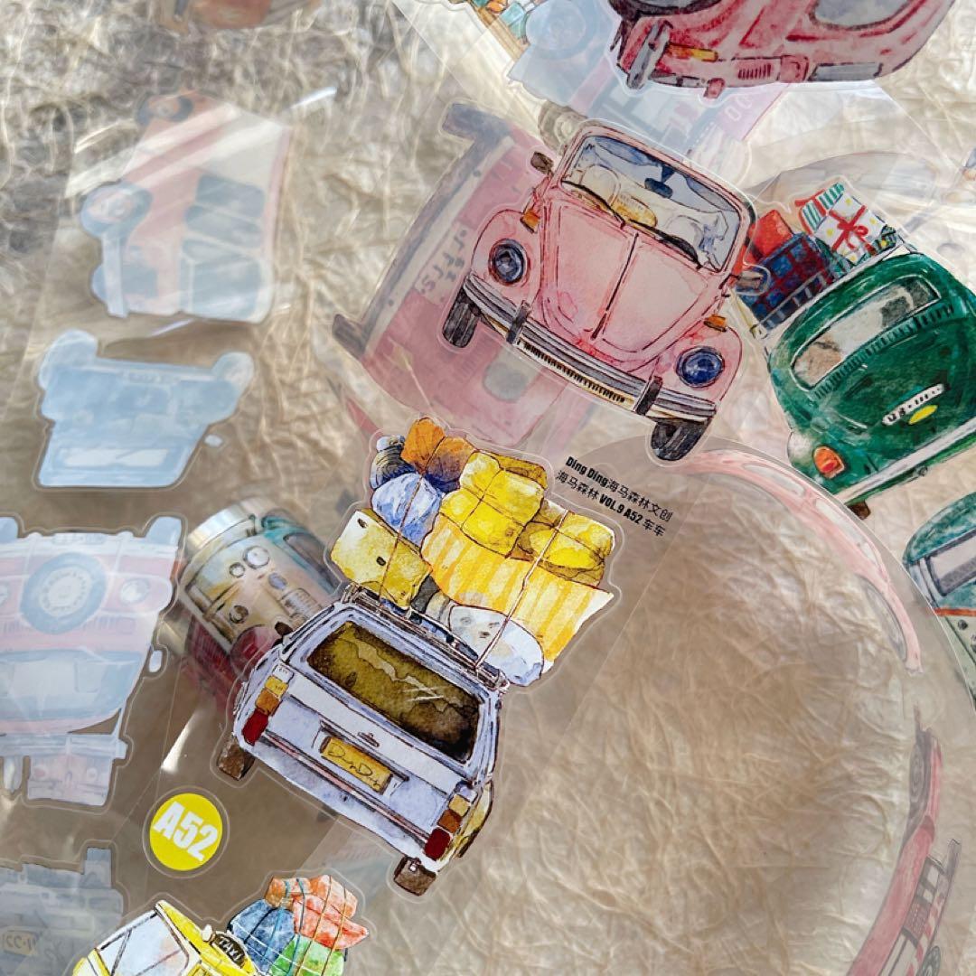 新品　DINGDING　A52車車　PET霧面型抜きタイプマスキングテープ　5m