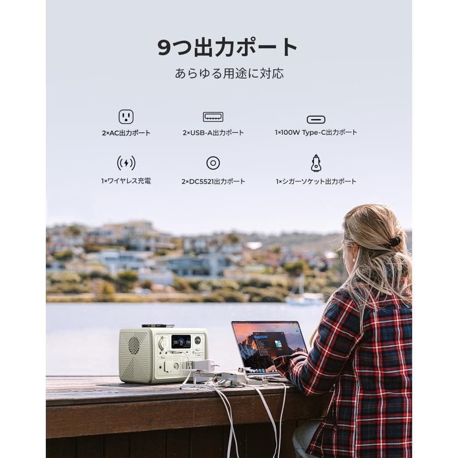 BLUETTI EB3A ポータブル電源 ベージュ 268Wh 防災 アウトドア