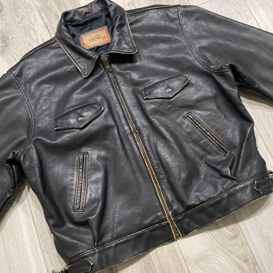 80s Lee TREVOR 2XL レザージャケット ライダースジャケット