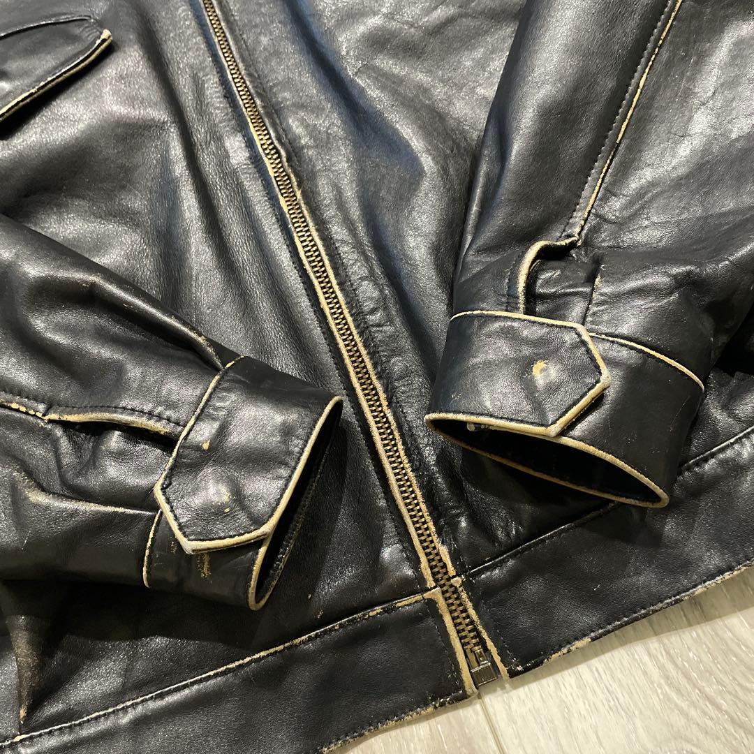 80s Lee TREVOR 2XL レザージャケット ライダースジャケット