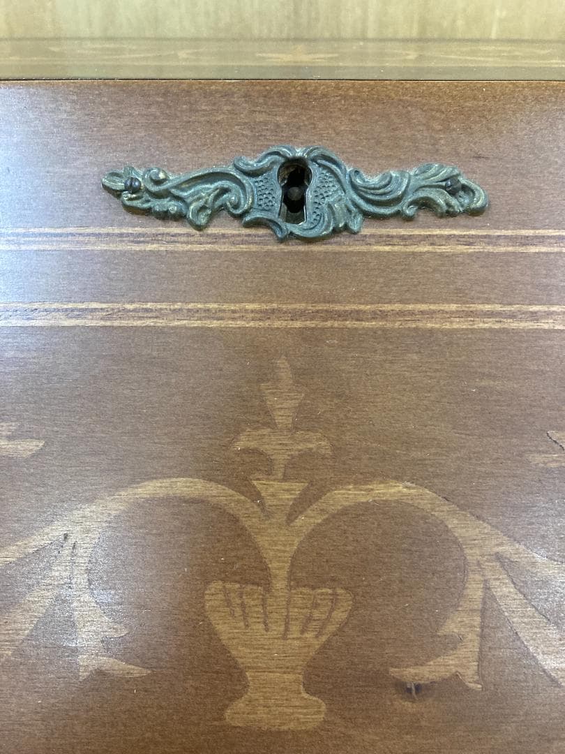 イタリア 象嵌 ライティング ビューロー デスク 猫脚　クラシック 鍵付