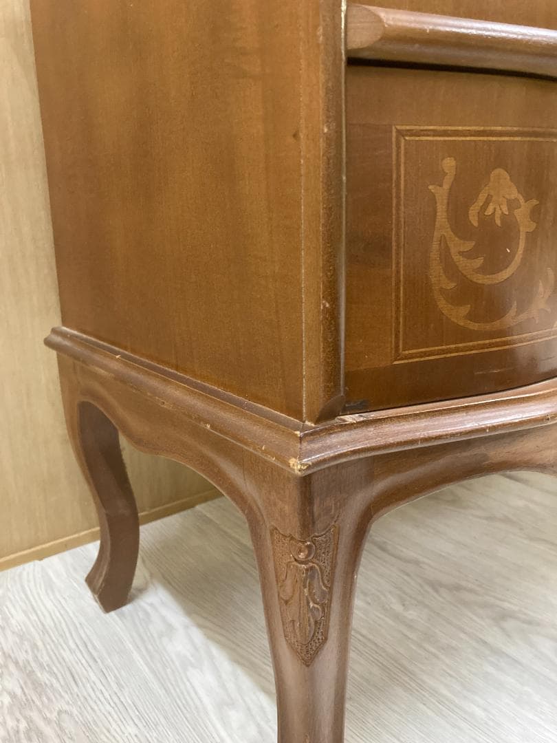 イタリア 象嵌 ライティング ビューロー デスク 猫脚　クラシック 鍵付