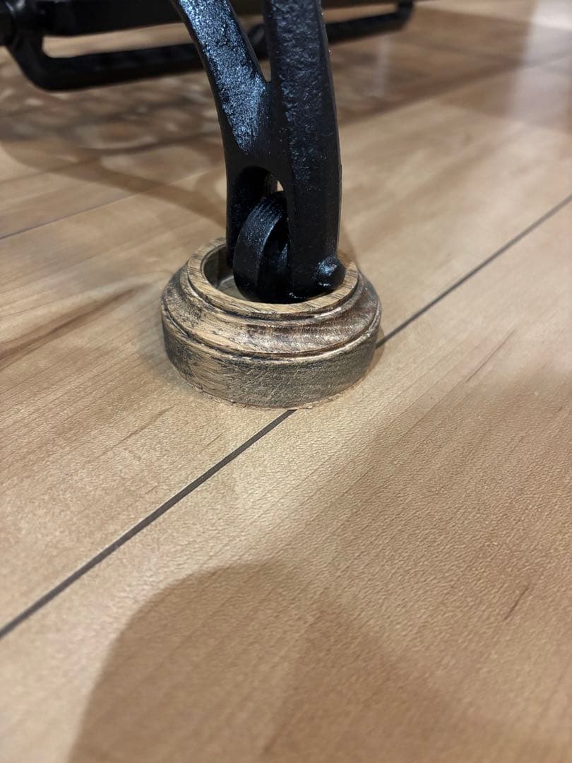 singer網足　黒　杉板テーブル