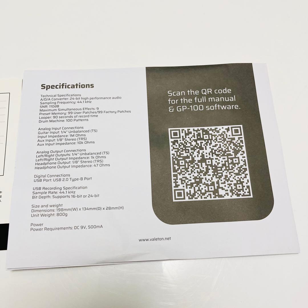 [一度使用のみ]VALETON GP-100 マルチエフェクター
