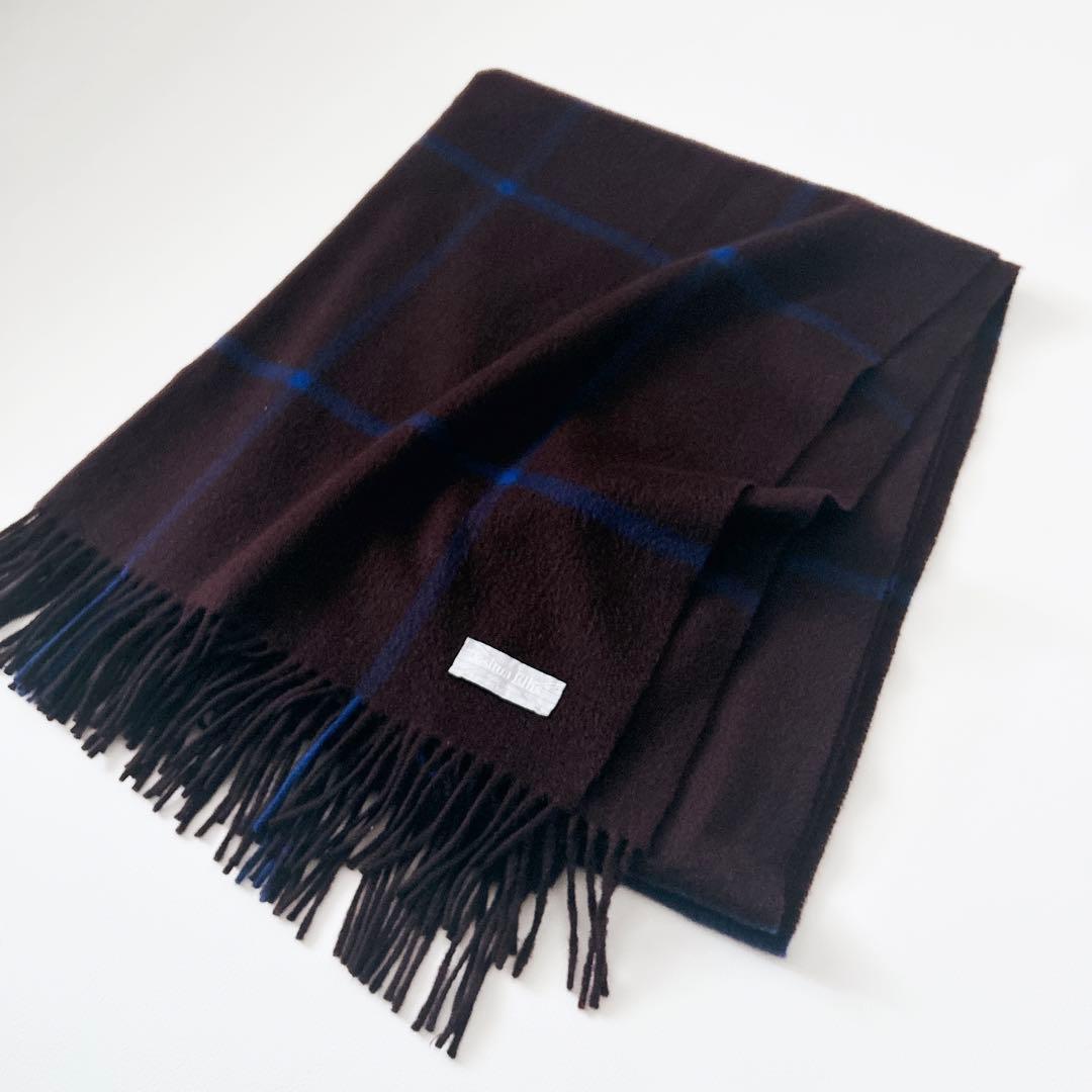 ジョシュアエリス　カシミアウインドーペーン大判ストール　WINDOWPANE