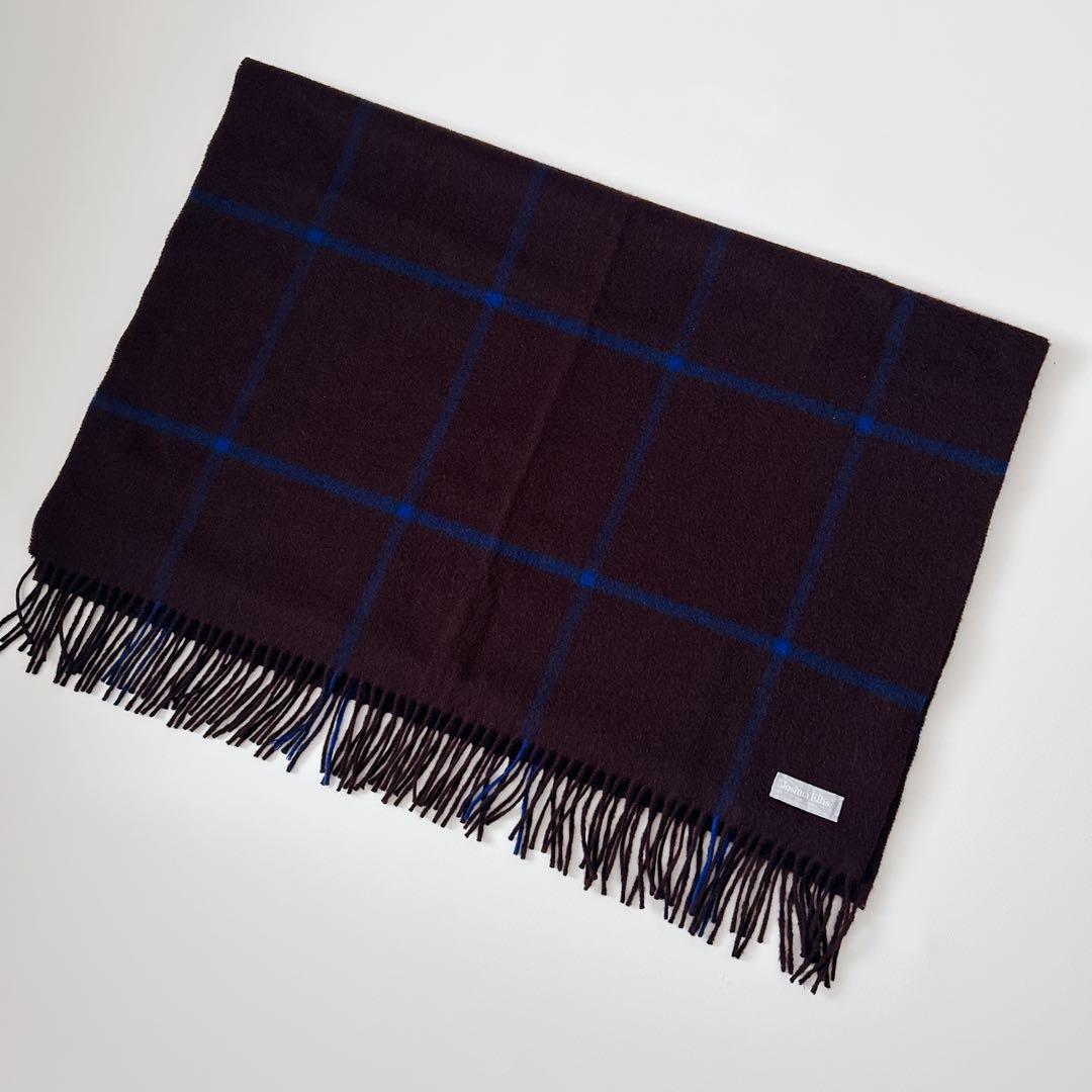 ジョシュアエリス　カシミアウインドーペーン大判ストール　WINDOWPANE