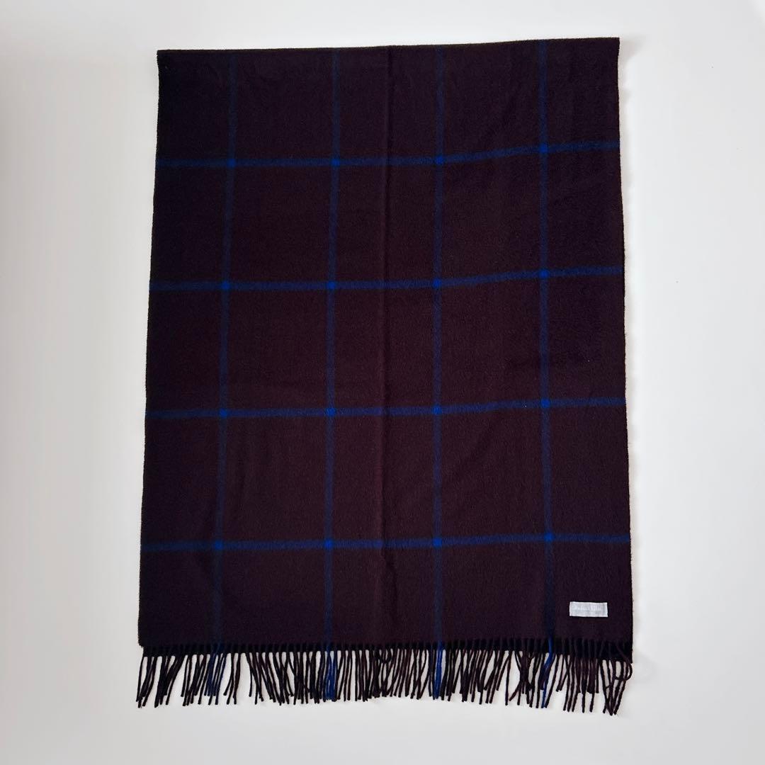 ジョシュアエリス　カシミアウインドーペーン大判ストール　WINDOWPANE