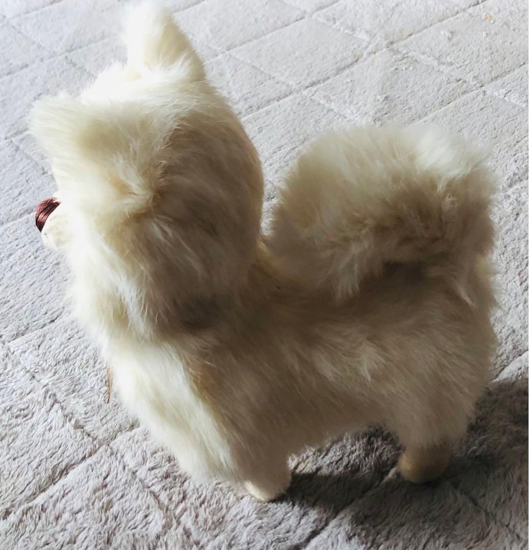 コバヤシぬいぐるみ　犬　ポメラニアン　スピッツ　昭和レトロ　ぬいぐるみ　ホワイト