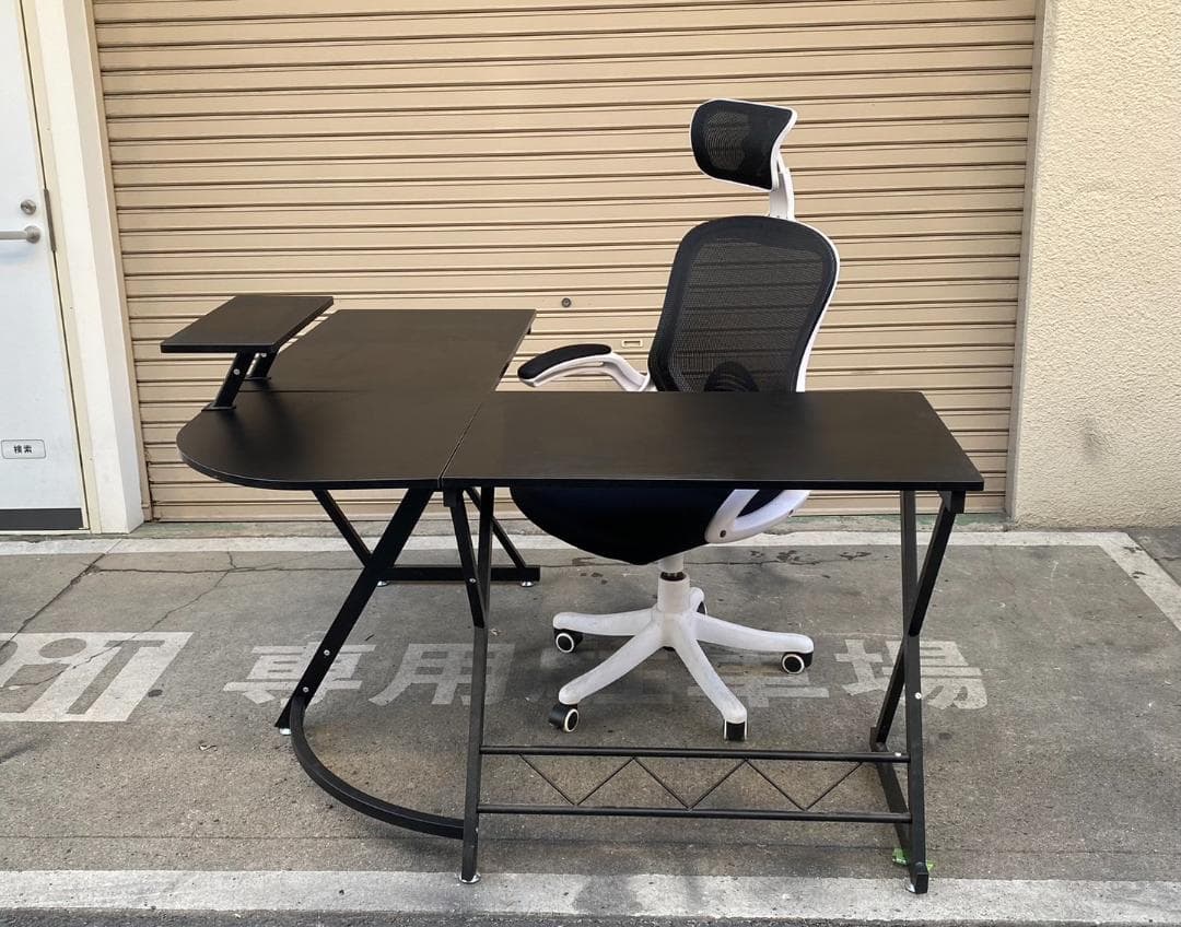 A395◆L字型 パソコンデスク ゲーミングデスク チェアセット