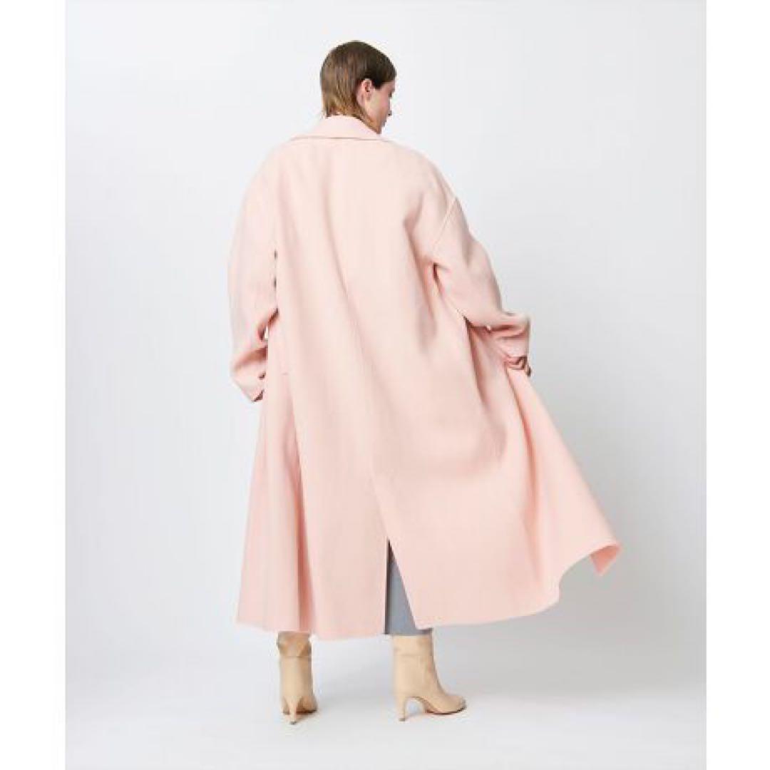 新品未使用品 ノーク ダブルロングリバーコート ピンク サイズ3