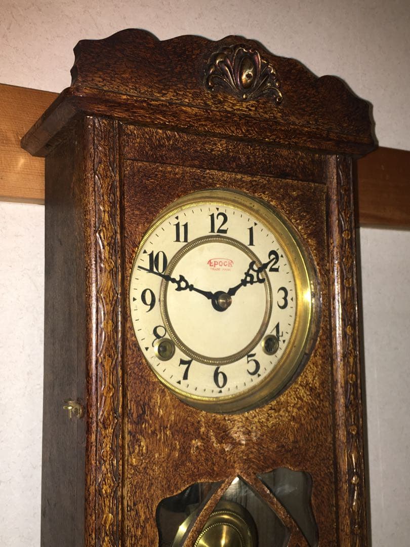 大正〜戦前 ゼンマイ振り子時計 整備済み 美品