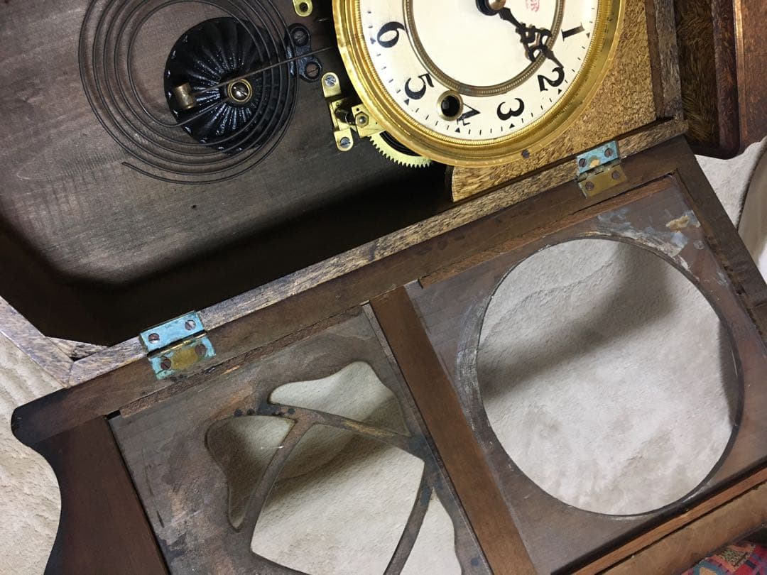 大正〜戦前 ゼンマイ振り子時計 整備済み 美品