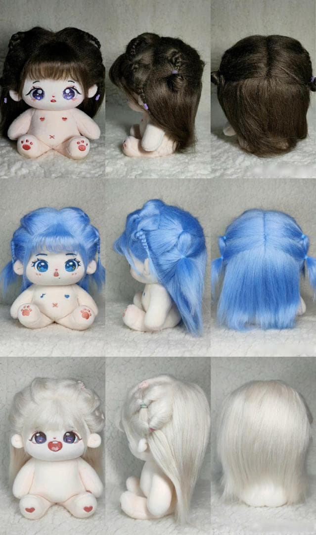 kiki中韓ぬい炸毛　着せ替えぬいぐるみ　「ヘアアレンジ」参考説明