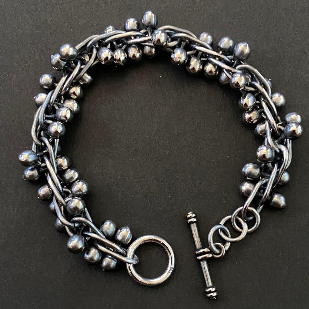 ヴィンテージ メキシコ シルバー パール DNA ブレスレット