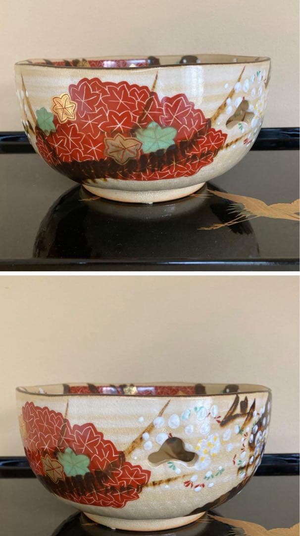 清水焼　雲錦菓子鉢 井泉　茶道具 茶懐石 菓子鉢 Japan 金彩色絵