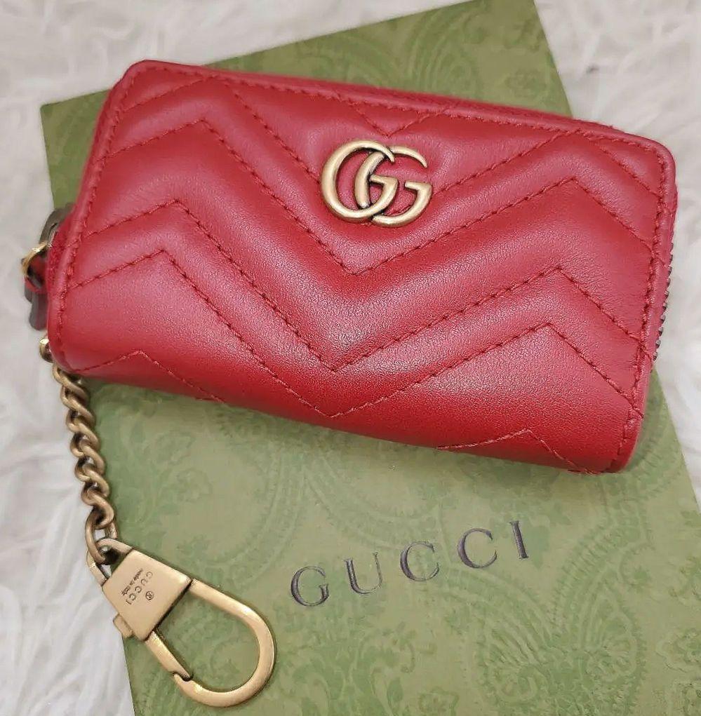 ⭐未使用級⭐GUCCI ggマーモント レッド キーケース ケース