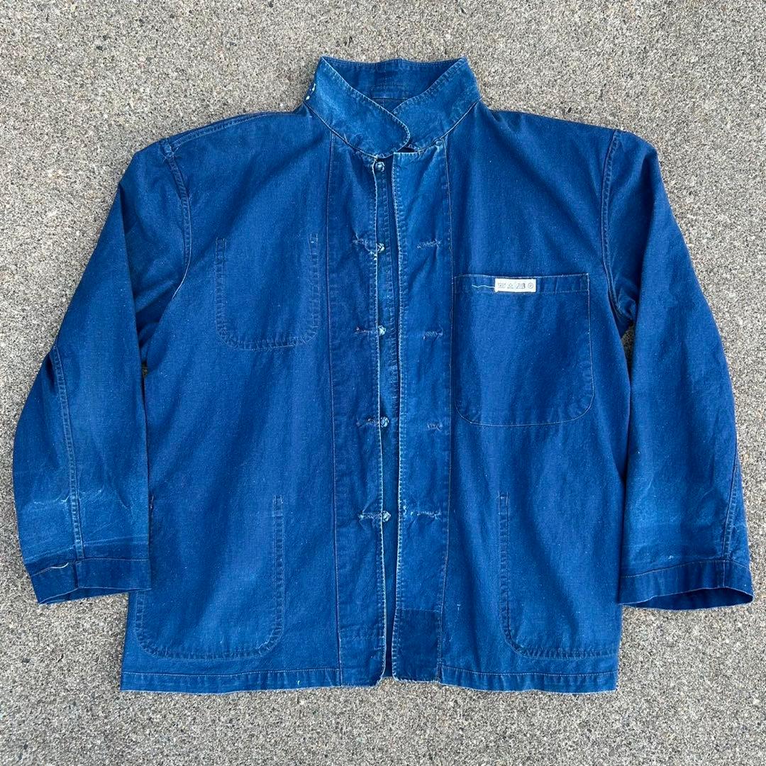 french vintage china jacket インディゴ ブルー