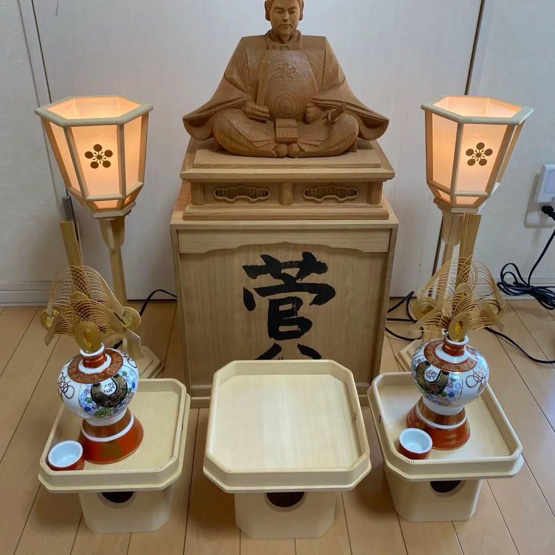 『菅原道真公（天神様） 』 木彫　伝統工芸井波彫刻　長谷進　謹作