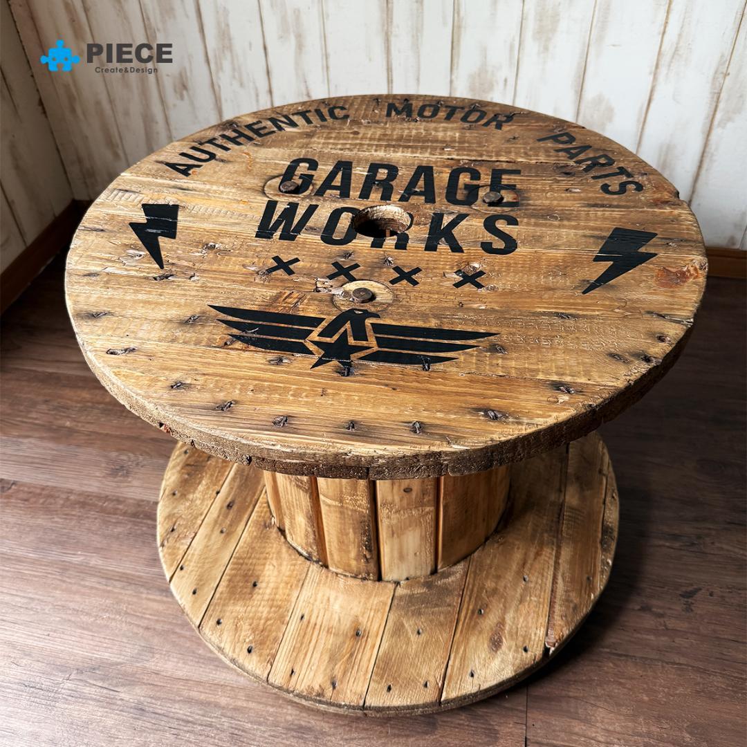 ケーブルドラム 電線ドラム テーブル アメリカン インテリア ガレージ 古材gw