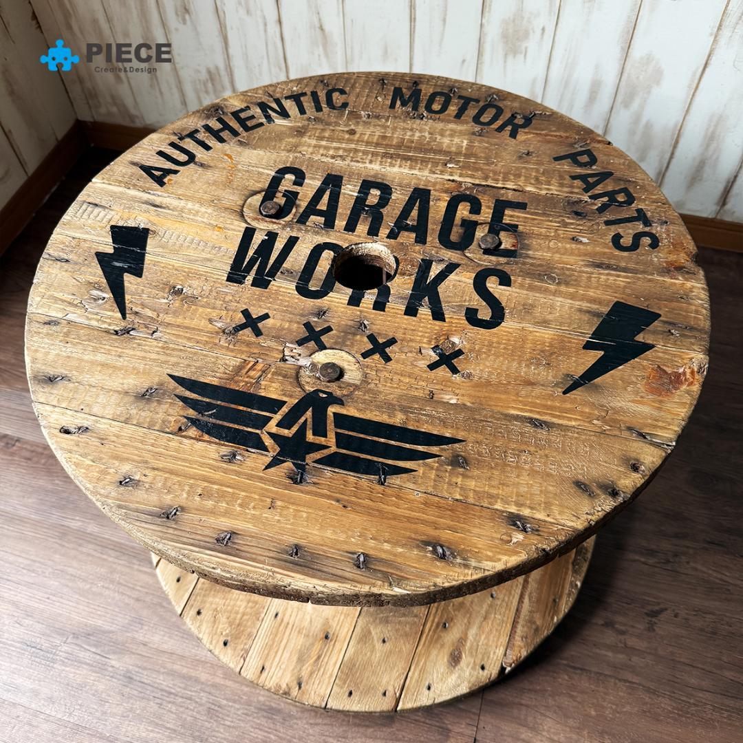 ケーブルドラム 電線ドラム テーブル アメリカン インテリア ガレージ 古材gw