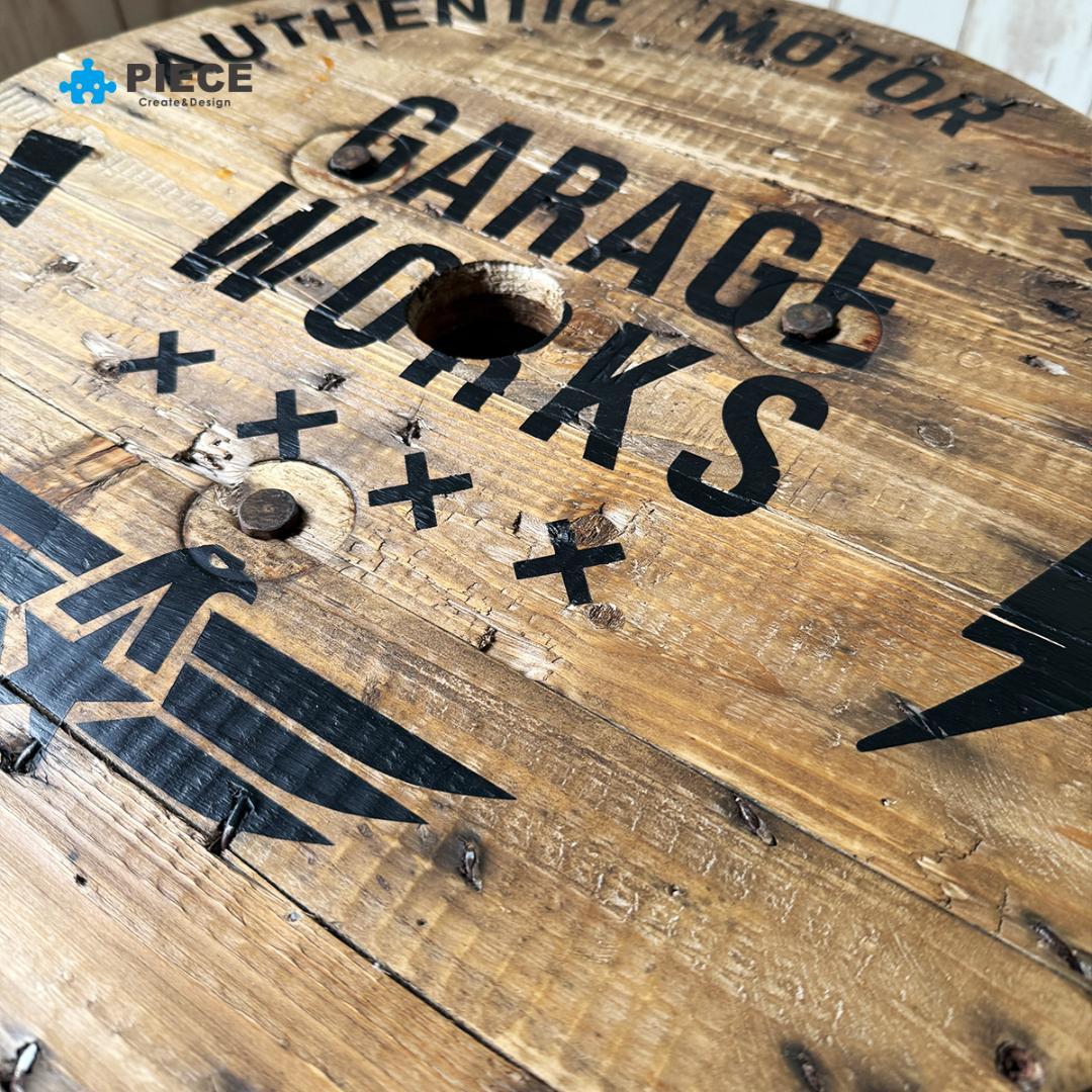 ケーブルドラム 電線ドラム テーブル アメリカン インテリア ガレージ 古材gw