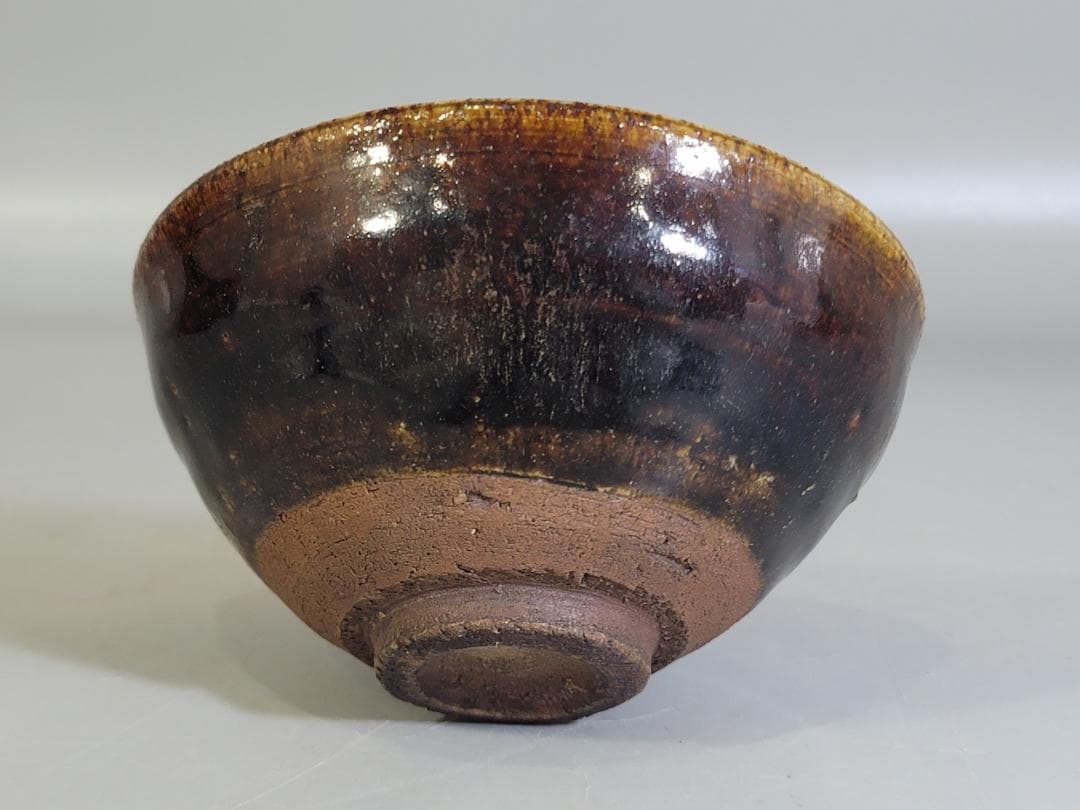 茶道具 唐津飴釉茶碗 時代物