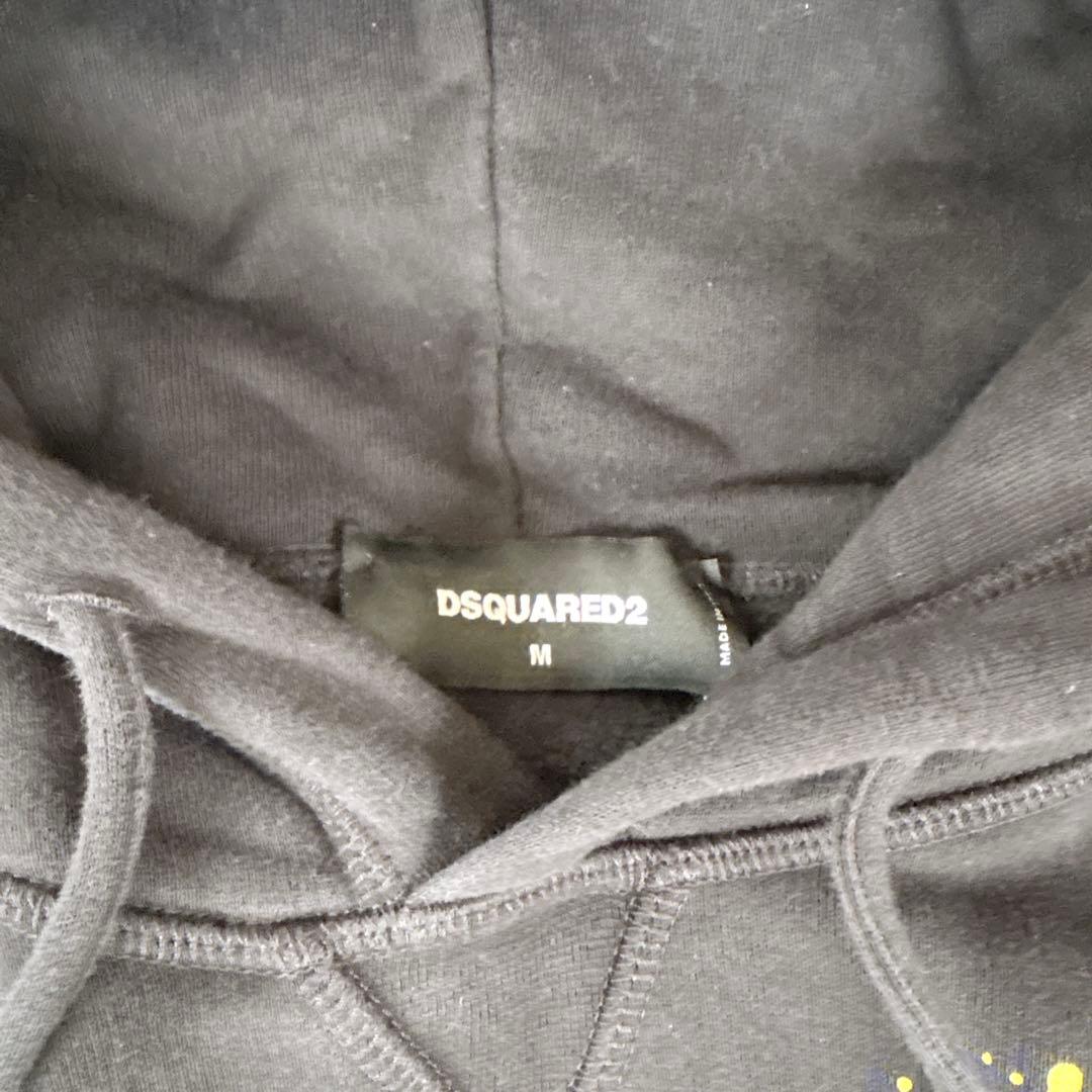 ディースクエアード パーカー　メンズ　M ブラック　黒　プルオーバー　美品