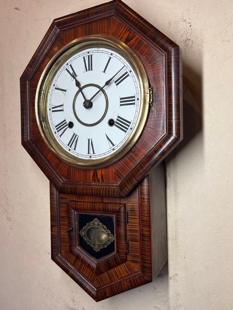 精工舎　八角　刷毛目　柱時計　古時計　振り子　ゼンマイ　ボンボン　レトロ　雑貨