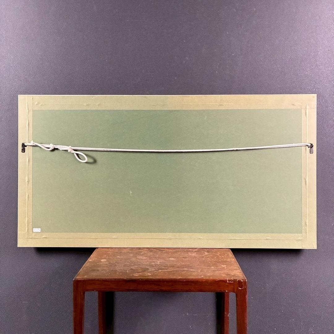 美品 ナターレ・アダミアーノ「白い花畑」リトグラフ 直筆サイン入り お洒落な額装