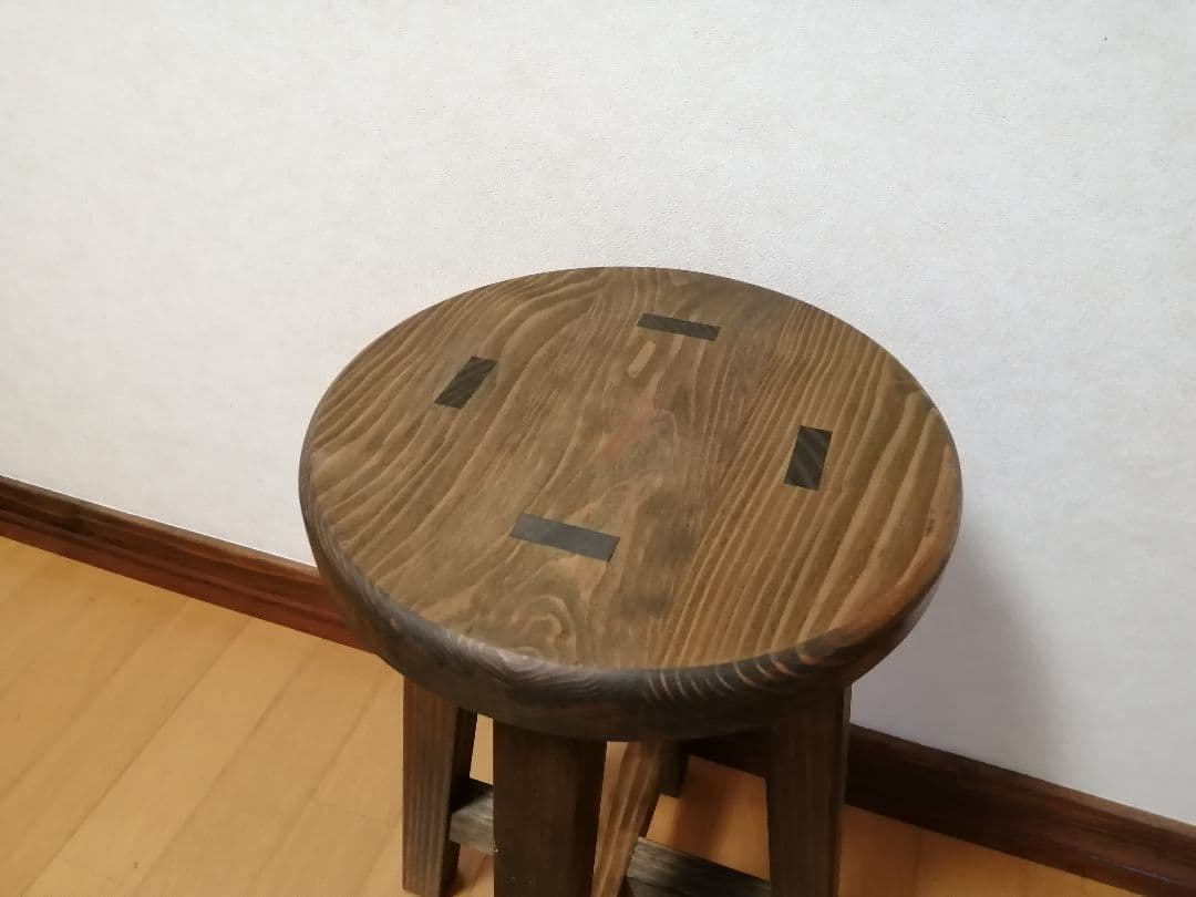 【ほぞ組】木製スツール　高さ70cm　丸椅子　stool 　花瓶台