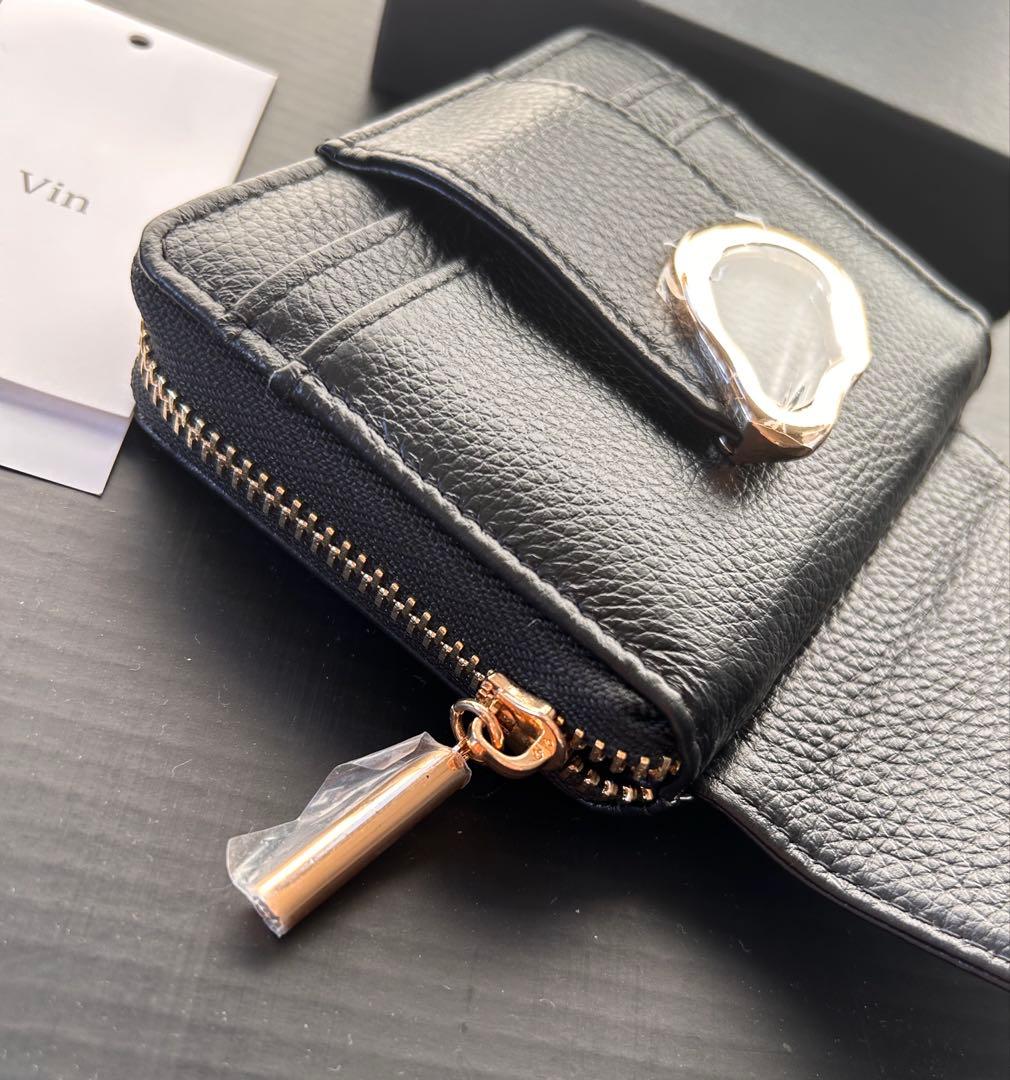 Vin 　ラウンドファスナー　レザーミニウォレット