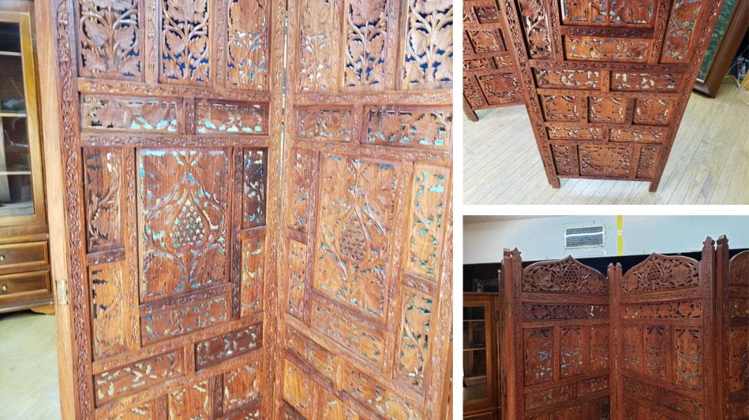 boo　美品　木製　四枚折り畳み　パーテーション