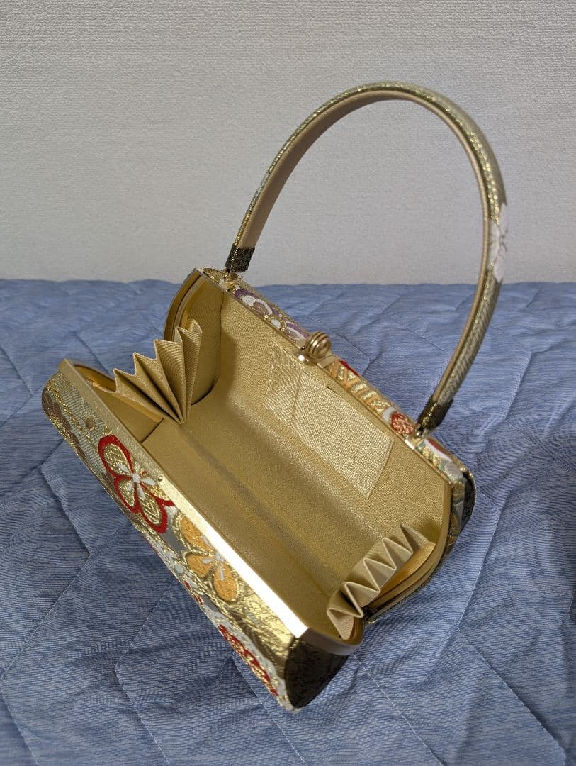 花柄刺繍の和装用バッグと下駄セット/成人式