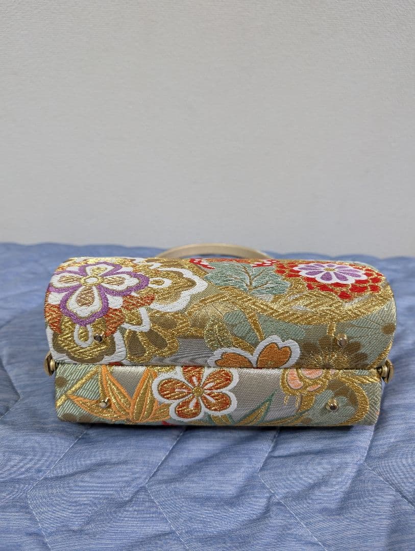 花柄刺繍の和装用バッグと下駄セット/成人式