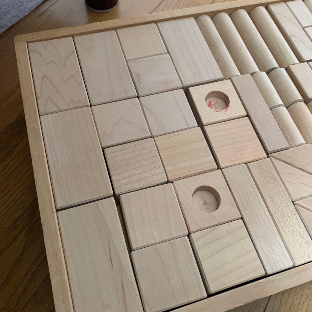 レトロ　積み木　車型　くるま　木製　ブロック