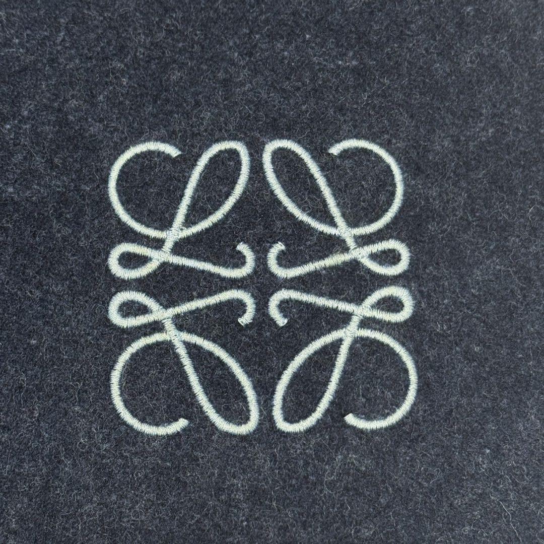 LOEWE ロエベ リバーシブル マフラー アナグラム ネイビー ブルー