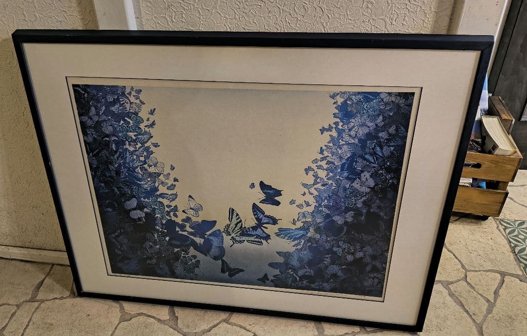 吉田千鶴子 大きい 版画 谷間の蝶