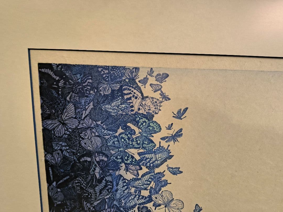 吉田千鶴子 大きい 版画 谷間の蝶