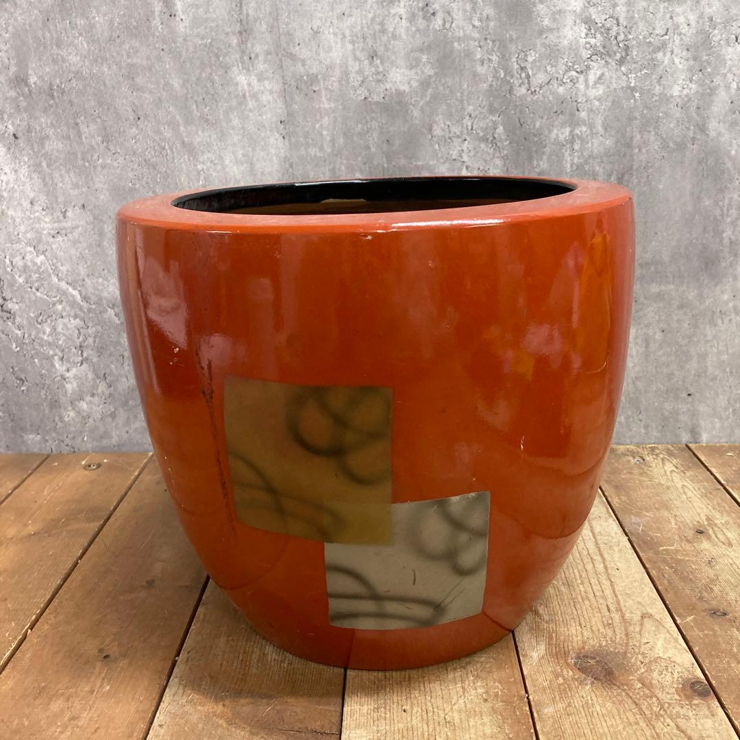 D-5 アンティーク 朱塗り 火鉢 手あぶり 鉢カバー 昭和レトロ 骨董 和モダ