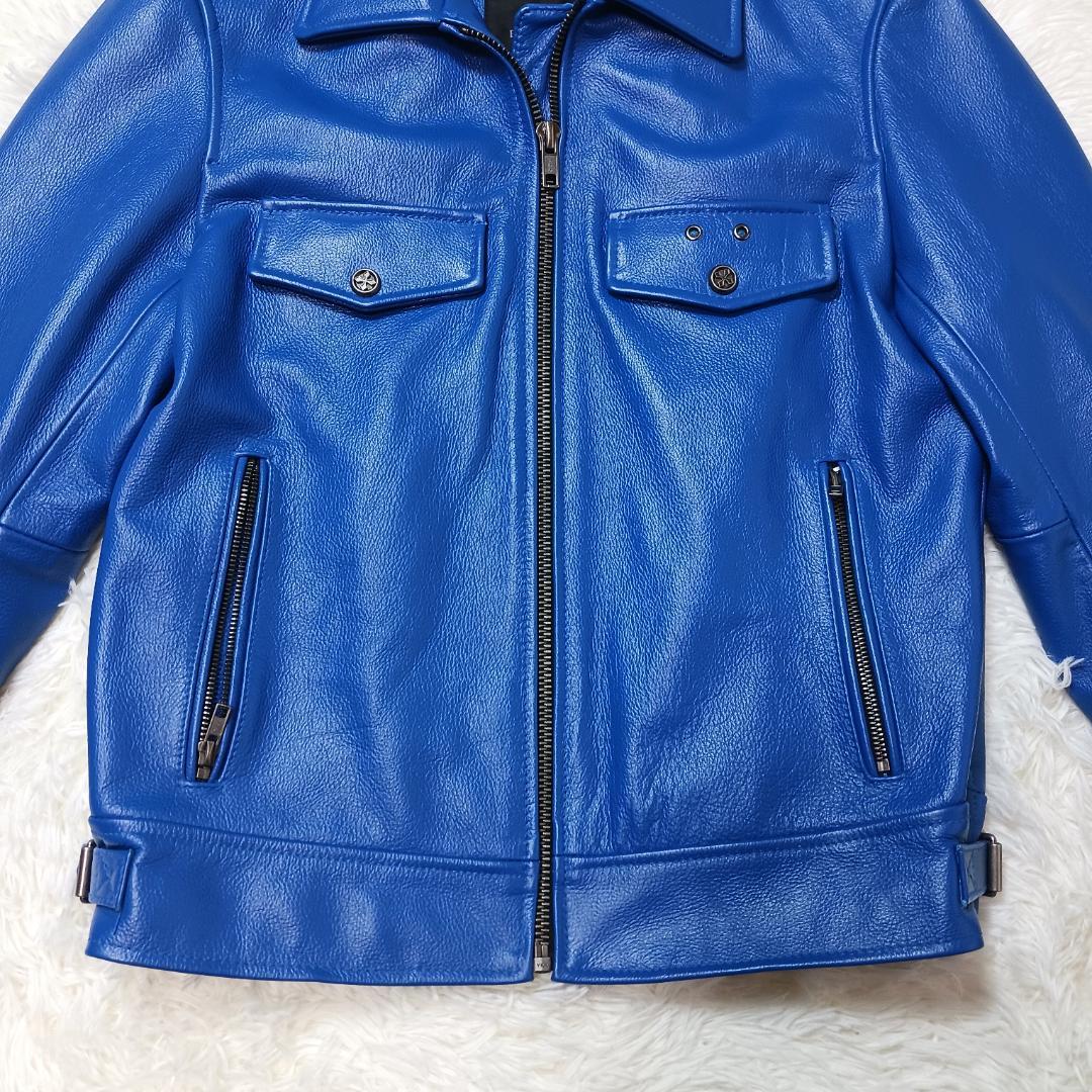 希少カラー✨　フォータイム　本革　ライダース　シングル　レザー　牛革　総裏地　M