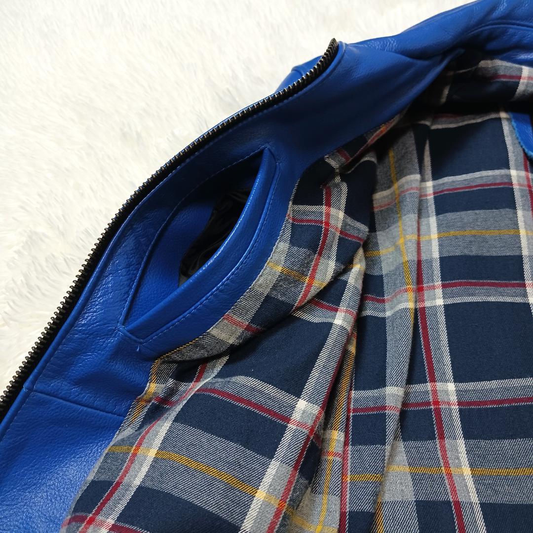 希少カラー✨　フォータイム　本革　ライダース　シングル　レザー　牛革　総裏地　M