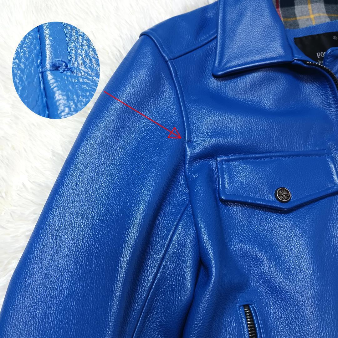 希少カラー✨　フォータイム　本革　ライダース　シングル　レザー　牛革　総裏地　M