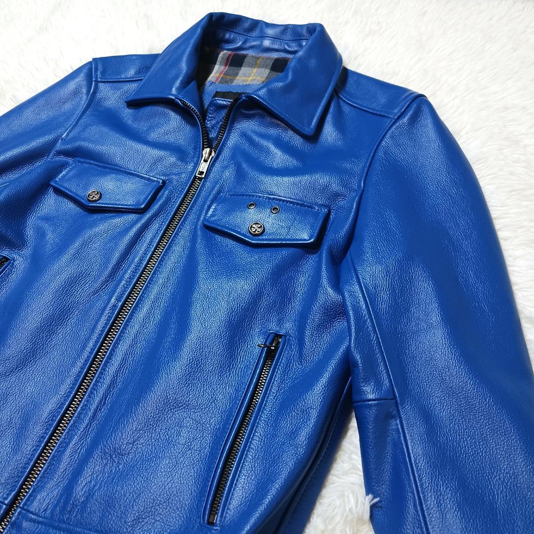 希少カラー✨　フォータイム　本革　ライダース　シングル　レザー　牛革　総裏地　M