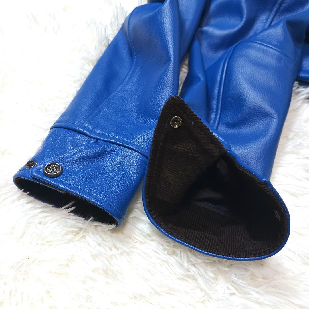 希少カラー✨　フォータイム　本革　ライダース　シングル　レザー　牛革　総裏地　M