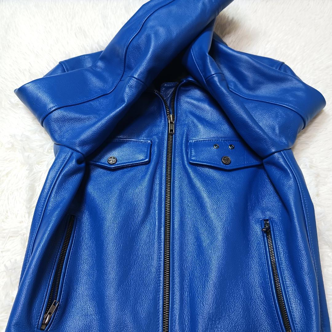 希少カラー✨　フォータイム　本革　ライダース　シングル　レザー　牛革　総裏地　M