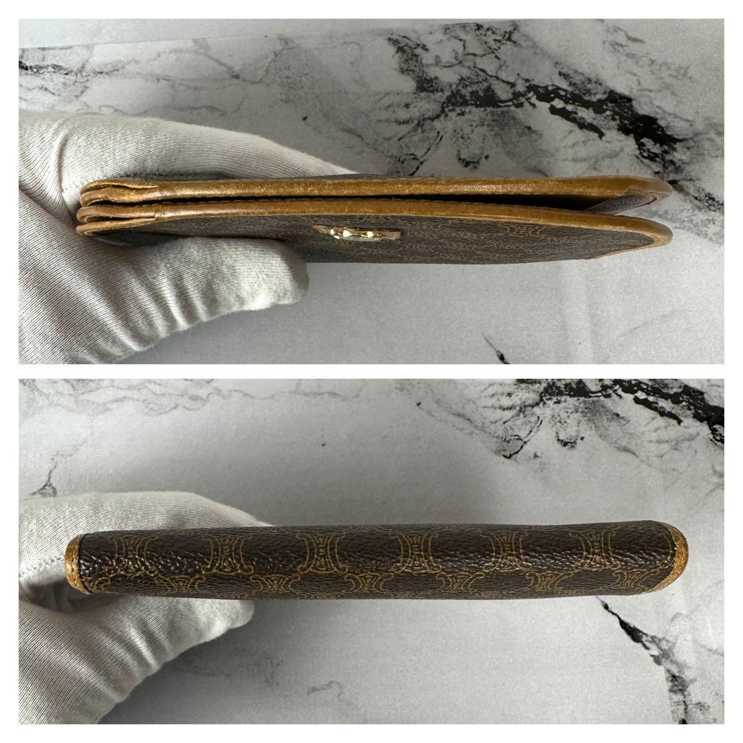 美品✨セリーヌ ヴィンテージ マカダム ブラゾン トリオンフ ロゴ金具 折り財布
