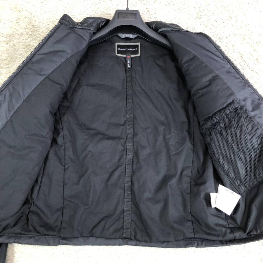 エンポリオアルマーニ ライダース ジャケット L レザー 切替 牛革 カウレザー